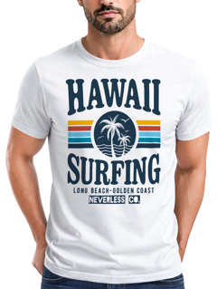 Herren T-Shirt Hawaii Surfing Sommer Strand Palme Print Fashion Streetstyle Neverless®