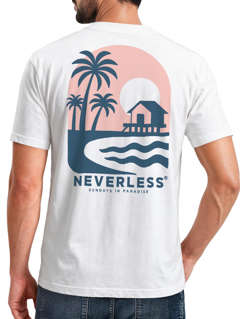 Herren T-Shirt Backprint Sommer Grafikshirt mit Palmen-Print Fashion Streetstyle Kurzarm Baumwolle Neverless®
