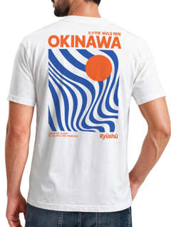 Backprint T-Shirt Herren Okinawa Japan Grafikshirt Retro Stil Minimalistisch Sommer Fashion Männer Baumwolle Neverless®