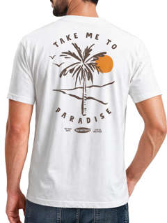 Herren T-Shirt Backprint Palmen Aufdruck Sommer Grafikshirt Urlaub Strand Fashion Streetstyle Printshirt Baumwolle Neverless®