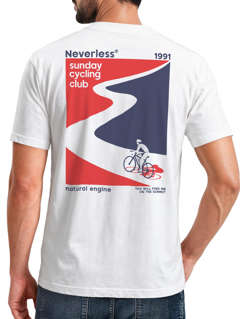 Herren T-Shirt Backprint Fahrrad Bike Printshirt Sunday Cycling Club Sommer Fashion Männer Streetstyle Neverless®