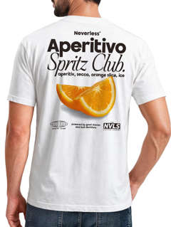 Herren T-Shirt Backprint Aperitivo Spritz Club Orange Sommer Früchte Printshirt Fashion Streetstyle Neverless®