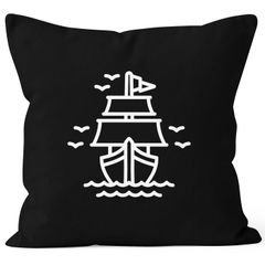 Kissenbezug Schiffchen Segeln Sailing Kissen-Hülle Deko-Kissen 40x40 Baumwolle Autiga®