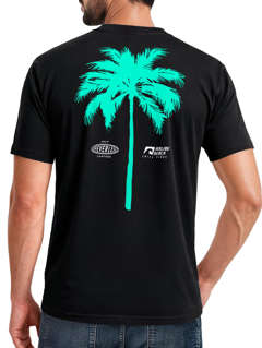 Herren T-Shirt mit Palmen-Print Baumwollstoff und Grafik Aufdruck Sommer Fashion Streetstyle Neverless®