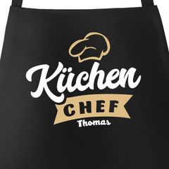 Küchen-Schürze mit Namen Aufdruck Küchenchef individualisierbar Kochschürze Männer Frauen personalisierte Geschenke SpecialMe®