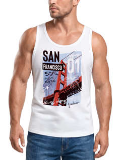 Herren Tank-Top Foto Print San Francisco Golden Gate Bridge Sommer USA Amerika Muskelshirt Muscle Shirt Neverless®