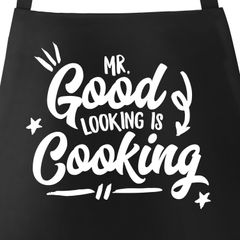 Herren Grill-Schürze für Männer mit Spruch Mr Good Looking is Cooking Moonworks®