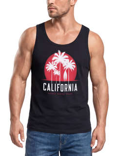 Herren Tank-Top California Palmen Santa Monica Beach Sommer Sonne Muskelshirt Muscle Shirt Neverless®
