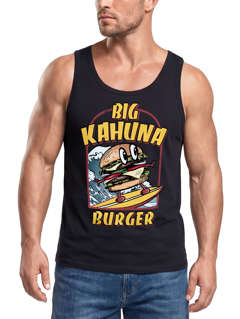 Herren Tank-Top Big Kahuna Burger Printshirt lustig Aufdruck Surfen Welle Film-Parodie Muskelshirt Neverless®
