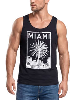 Herren Tank Top Miami Beach Palmen Skyline Neverless®