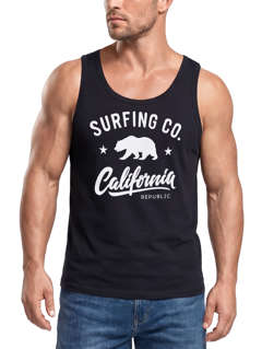 Herren Tank-Top California Republic Bear Bär Sommer Surfing Muskelshirt Muscle Shirt Neverless®