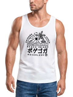 Herren Tank-Top Japan Okinawa Beach Island japanische Schriftzeichen Muskelshirt Muscle Shirt Neverless®