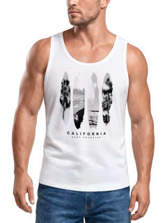 Herren Tank-Top Surfboard California Surfing Kalifornien Surf Print Aufdruck Muskelshirt Muscle Shirt Neverless®