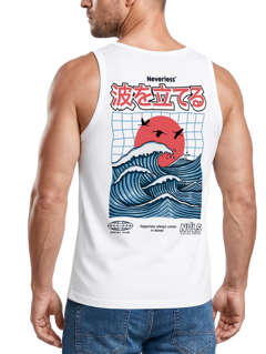 Herren Tank-Top Backprint Japan Asien Fernost Design Printshirt Fashion Streetstyle Muskelshirt Männer Neverless®