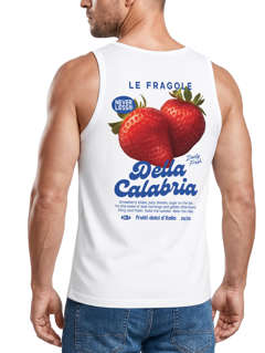 Herren Tank-Top Backprint Erdbeere Italien Retro Design Grafikshirt Sommer Urlaub Muskelshirt Fashion Streetstyle Neverless®