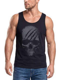 Herren Tank-Top Totenkopf Skull Totenschädel Skelett Print Aufdruck Muskelshirt Streetstyle Neverless®