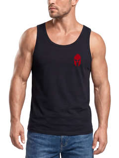 Herren Tank-Top Logo Print Sparta-Helm Spartaner Gladiator Krieger Warrior Fashion Gym Streetstyle Muskelshirt Neverless®