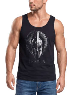Herren Tank-Top Aufdruck Sparta Helmet Krieger Warrior Spartahelm Fitness Muskelshirt Muscle Shirt Neverless®
