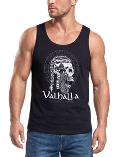 Herren Tank-Top Valhalla Totenkopf Runen Nordische Mythologie Ragnar Lodbrok Muskelshirt Muscle Shirt Neverless®