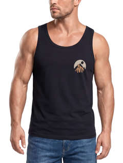 Herren Tank-Top Mountain Logoprint Outdoor Fashion Grafikshirt Männer Muskelshirt Sommer Baumwolle Neverless®