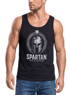 Herren Tank-Top Spartan Helm Athletic Printshirt Aufdruck Frontprint Muskelshirt Sommer Fashion Männer Neverless®