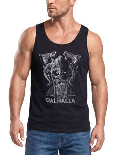 Herren Tank-Top Bedruckt Valhalla Wikinger Odin Wotan Axt Print Muskelshirt Muscle Shirt Neverless®