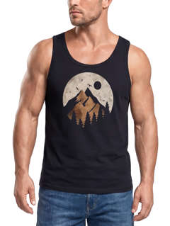 Herren Tank-Top Berge Wandern Outdoor Grafikshirt Naturmotiv Frontprint Sommer Muskelshirt Fashion Neverless®