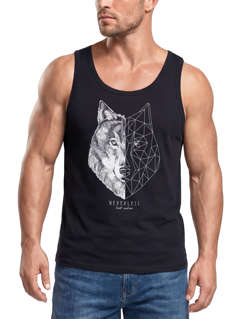 Herren Tank-Top Wolf Polygon Kunst Grafik Tiermotiv Printshirt Muskelshirt Muscle Shirt Neverless®