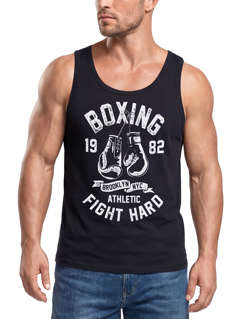 Herren Tank-Top boxen Boxing fight hard Brooklyn NYC Retro Motiv Sport Muskelshirt Muscle Shirt Neverless®