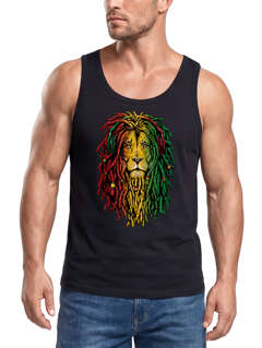 Herren Tank-Top Löwe Jamaica Reaggae Musik Rasta Lion Muskelshirt Muscle Shirt Neverless®