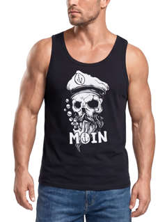 Herren Tank-Top Moin Kapitän Totenkopf Anker Bart Hamburg Muskelshirt Muscle Shirt Neverless®
