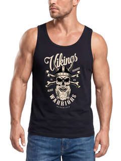 Herren Tank-Top Vikings Skull Wikinger Totenkopf Bart Muskelshirt Muscle Shirt Neverless®