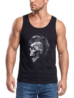 Herren Tank-Top Punk Mohawk Skull Irokese Muskelshirt Muscle Shirt Neverless®