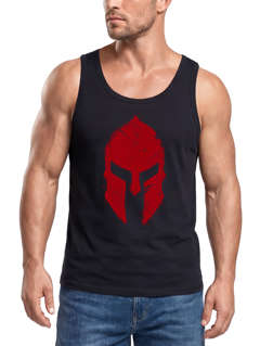 Herren Tank-Top Print Sparta-Helm Aufdruck Gladiator Krieger Warrior Spartaner Gym Fitness Muskelshirt Neverless®