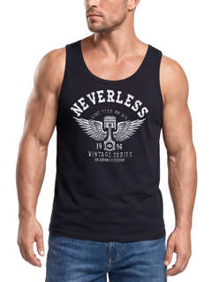 Herren Tank Top Biker Motorrad Motorblock Engine Flügel Wings Neverless®