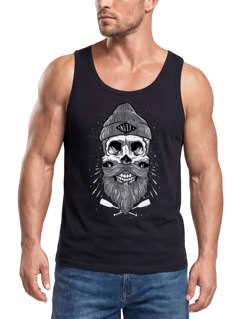Herren Tank Top Captain Skull Beard Totenkopf Bart Kapitän Neverless®