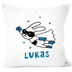 Kissen-Bezug Kinder mit Namen Hase Superheld Namenskissen Mädchen Jungen personalisiertes Geschenk Baby SpecialMe®