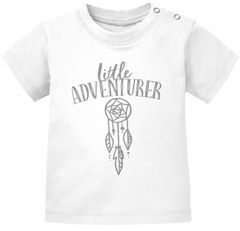 SpecialMe® Baby T-Shirt kurzarm Traumfänger Aufschrift little Adventure Mädchen Oberteil Bio-Baumwolle