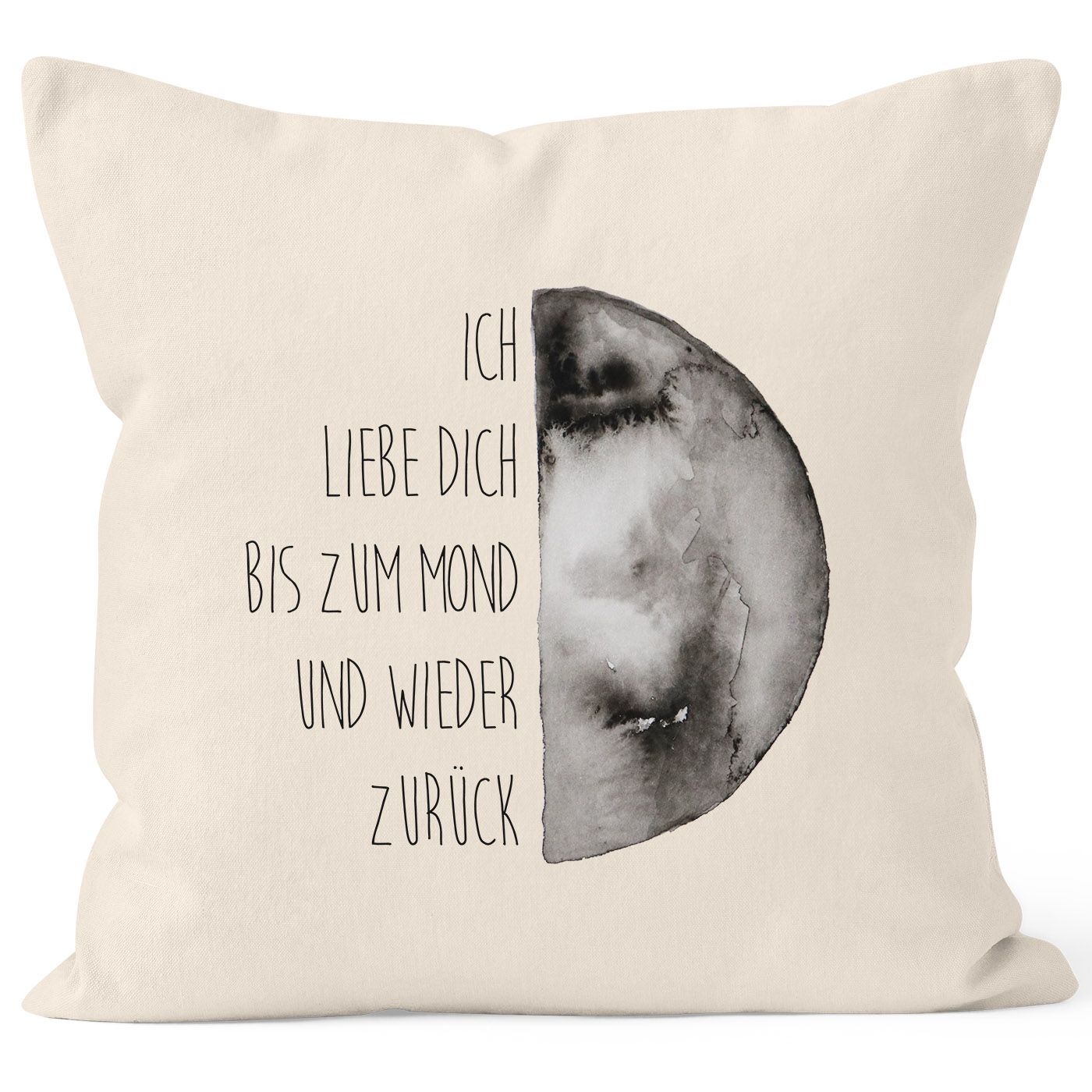 Kissenbezug Geschenk Ich liebe dich bis zum Mond und wieder zurück
