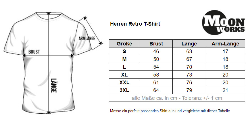 MoonWorks Maglietta Uomo DDR Nostalgie Blu Scuro - T-shirt In Cotone Slim Fit Taglia L