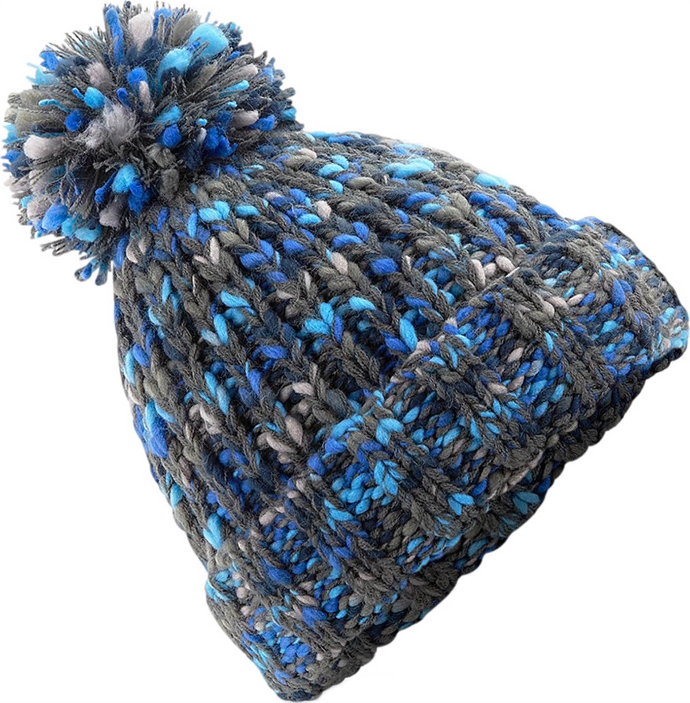 Strickmütze Damen Wintermütze Beaniezweifarbig ungefüttert Melange Ripp