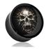 Acryl Plug Totenkopf Skull Mumie Ohr Piercing Saddle Fit Plug Gothic schwarz Double Flaredpreview