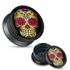 Acryl Plug Tunnel mexikanischer Totenkopf Sugar Skull Retro Screw Fit Rockabilly Piercing preview