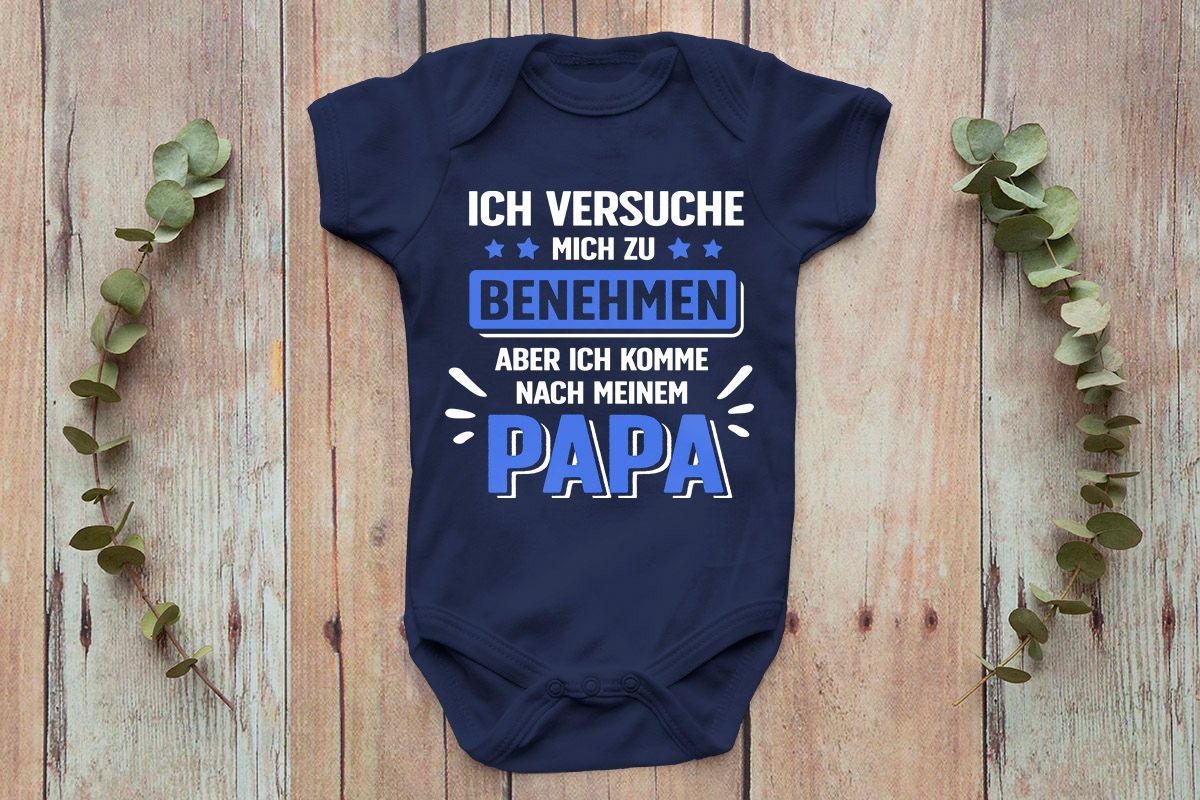 MoonWorks Baby T-Shirt 'Ich Versuche Mich Zu Benehmen' - Lustiges Shirt Für Jungen & Mädchen