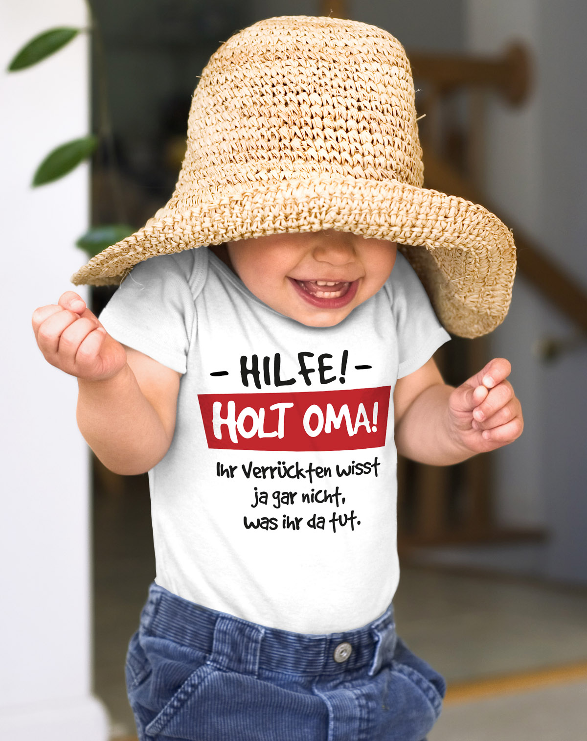 Baby Body Hilfe holt Oma Sprüche lustig BioBaumwolle Jungen