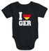 Baby Body I Love Germany Deutschland-Herz Fußball WM-Shirt Fanshirt Deutschland-Body Bio-Baumwolle Moonworks®preview