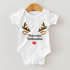Baby Body kurzarm Rentier Rudolf XMAS Print Weihnachtsoutfit Newborn Einjährige Jungen & Mädchen Bio Baumwolle MoonWorks®preview