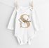 Baby Body Langarm Body personalisiert mit Monogramm Pastellfarben Namen Wunschname Geschenk Geburt Bio-Baumwolle SpecialMe®preview