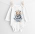 Baby Body Langarm personalisiert mit Namen und Spruch Frohe Weihnachten Tiermotive Babygeschenk Bio-Baumwolle SpecialMe®preview