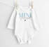 Baby Body Langarm Schriftzug Mini personalisiert mit Familienname Wunschname Geschenk Geburt Taufe Bio-Baumwolle SpecialMe®preview